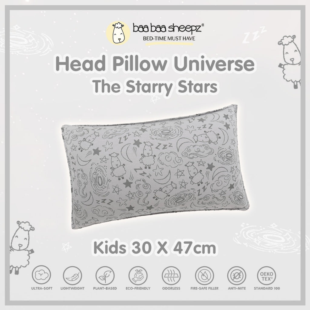 Baabaasheepz Head Pillow Size Kids Baa Baa in the Universe New Milky Way / Starry Star/ Bantal Kepala Anak Baabaasheepz