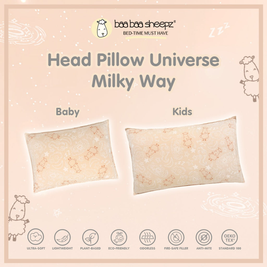 Baabaasheepz Head Pillow Size Kids Baa Baa in the Universe New Milky Way / Starry Star/ Bantal Kepala Anak Baabaasheepz