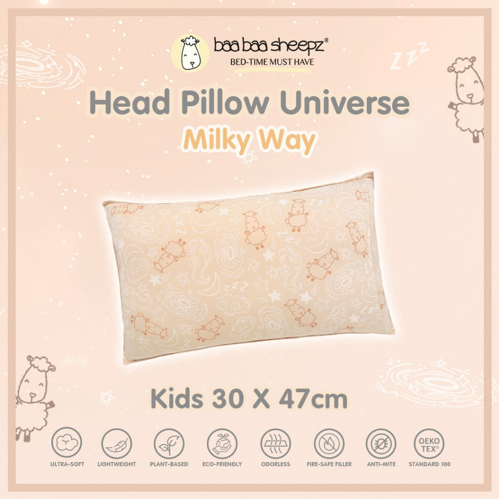 Baabaasheepz Head Pillow Size Kids Baa Baa in the Universe New Milky Way / Starry Star/ Bantal Kepala Anak Baabaasheepz