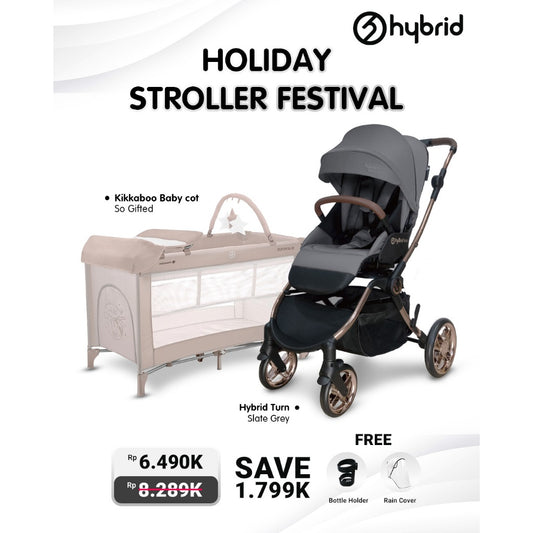 Hybrid Stroller Turn Slate Grey Black Bronze Brown Anodized Chassis (Include Raincover + Cup Holder + Front Armrest)