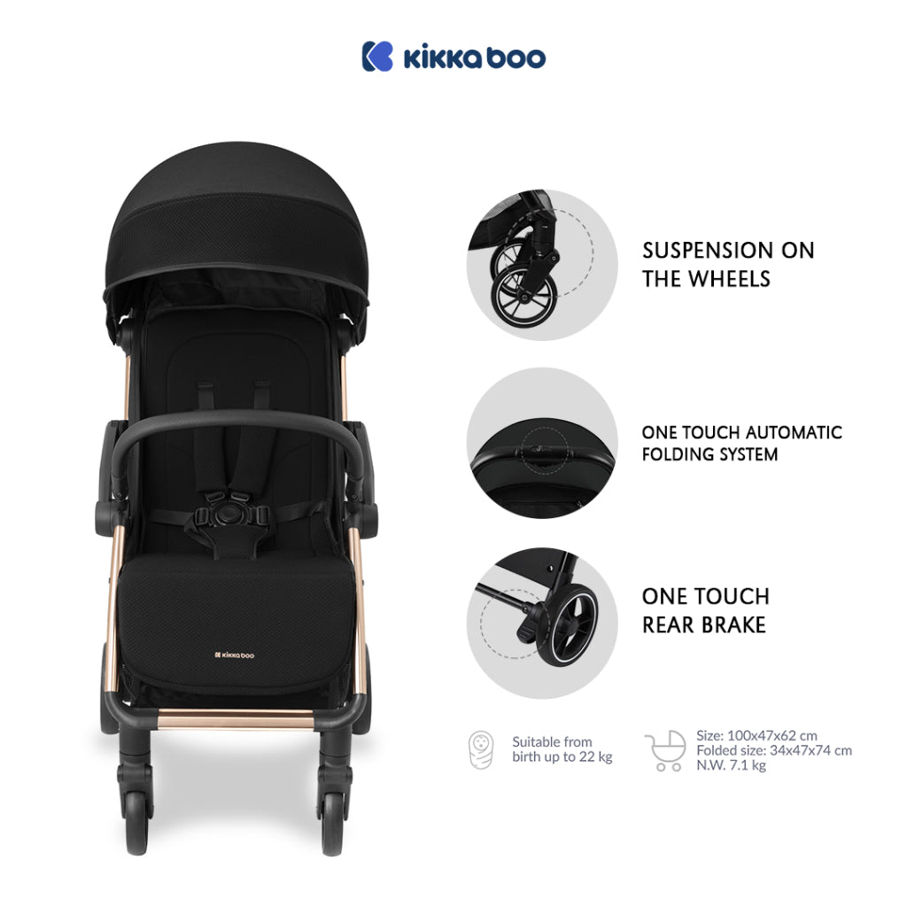 Kikkaboo Auto Folding Pushchair Eden Black