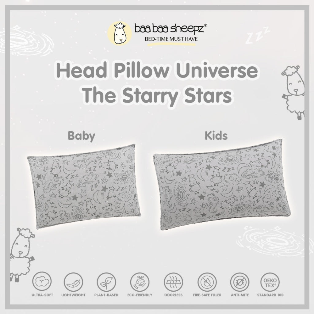 Baabaasheepz Head Pillow Size Kids Baa Baa in the Universe New Milky Way / Starry Star/ Bantal Kepala Anak Baabaasheepz