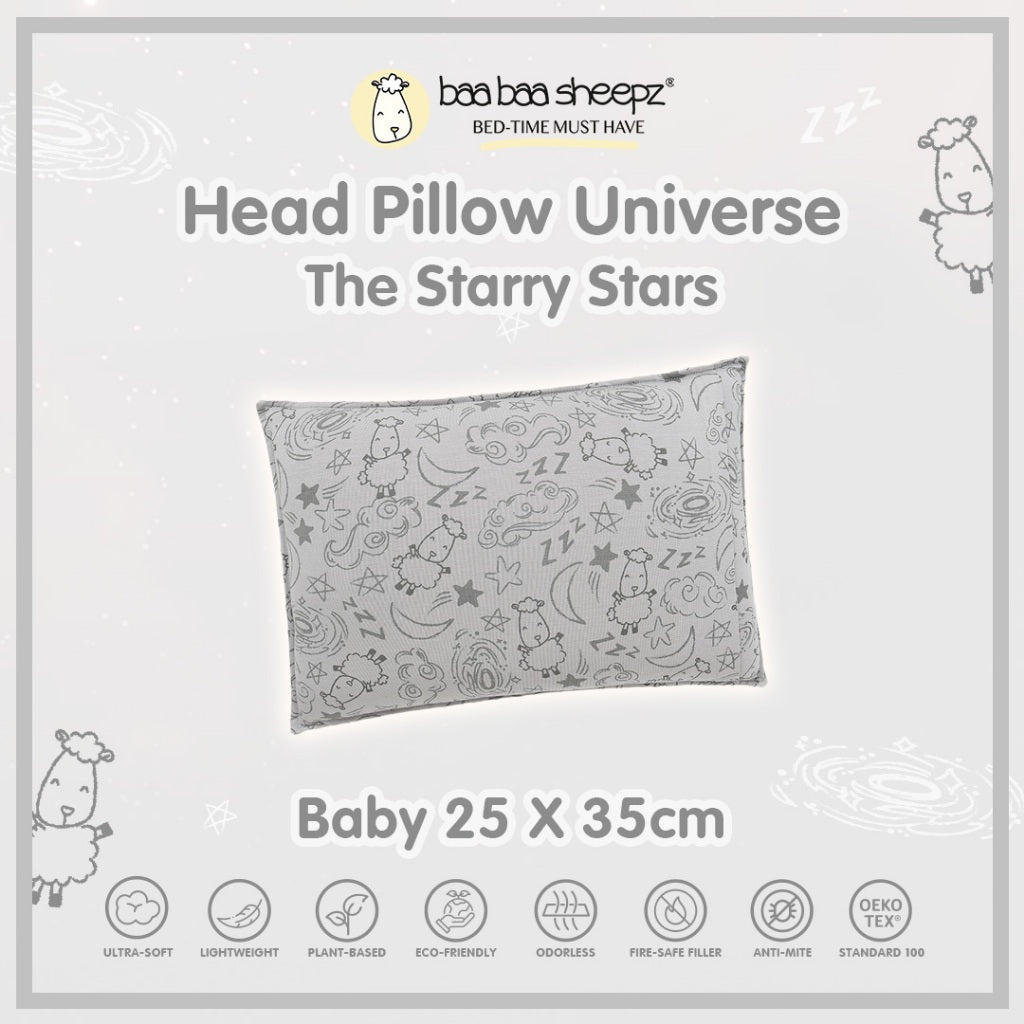 Baabaasheepz Head Pillow Size Kids Baa Baa in the Universe New Milky Way / Starry Star/ Bantal Kepala Anak Baabaasheepz
