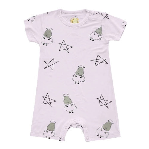 Baabaasheepz Bamboo Romper Short Sleeve White / Romper Pendek Anak Baabaasheepz