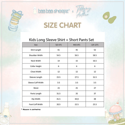 Baa Baa Sheepz x Tiffany - Kids Long Sleeve Shirt + Shorts Pant Chef Baa Baa