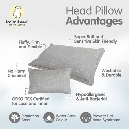 Baabaasheepz Head Pillow Big Star Sheepz Grey