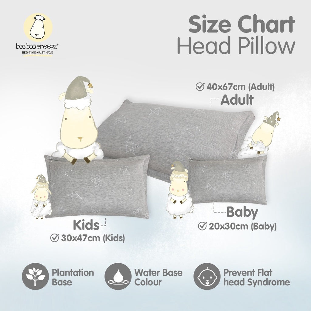 Baabaasheepz Head Pillow Big Star Sheepz Grey