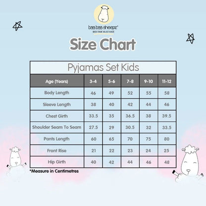 Baabaasheepz Pyjamas Set Sweet Dreams Baa Baa Kids / Piyama Anak