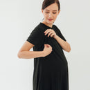 SHORT SLEEVES BONNIE A LINE DRESS BLACK M