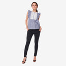 RUFFLES SLEEVES DARYL TOP BLUE M