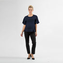 FLOUNCE SLEEVES DERBY TOP NAVY M