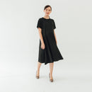 SHORT SLEEVES BONNIE A LINE DRESS BLACK M