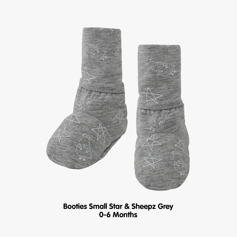 BOOTIES Small Star & Sheepz / Grey / 0-6M