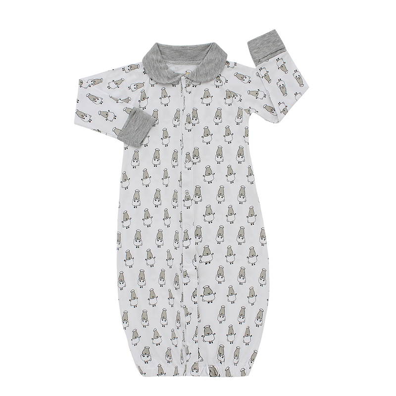 CONERTIBLE GOWN ROMPER Small Sheepz / White