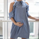 COLD SHOULDER DEBBIE DRESS BLUE