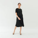 SHORT SLEEVES BONNIE A LINE DRESS BLACK M