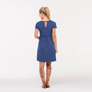 SHORT SLEEVES BETSY V NECK DRESS NAVY M
