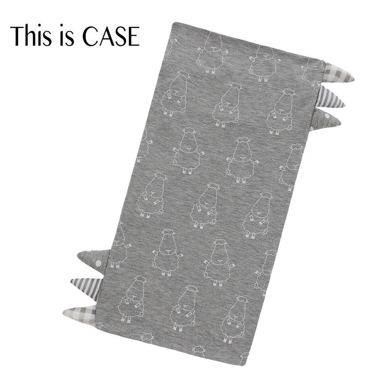 PILLOW CASE Big Sheepz / Grey / Stripe, Polka Dot,  Checkers Grey Tag