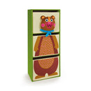 OOPS Lemari Laci Penyimpanan 3 Susun Hijau - Bear Chocolat au Lait!