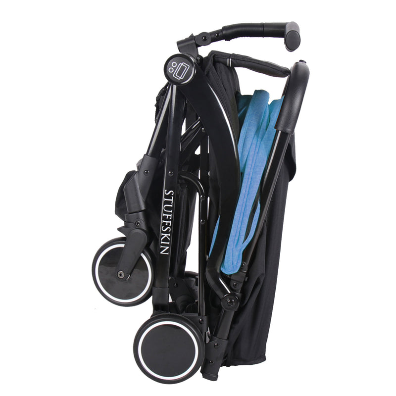 Stuffskin Beebi stroller black - Blue