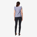 RUFFLES SLEEVES DARYL TOP BLUE M