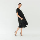 SHORT SLEEVES BONNIE A LINE DRESS BLACK M